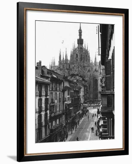 View of the Landscape of Milan with the Cathedral Dominating the Background-Carl Mydans-Framed Photographic Print