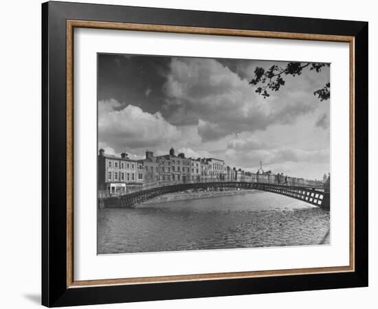 View of the Liffey River and the Metal Bridge in Dublin-Hans Wild-Framed Photographic Print