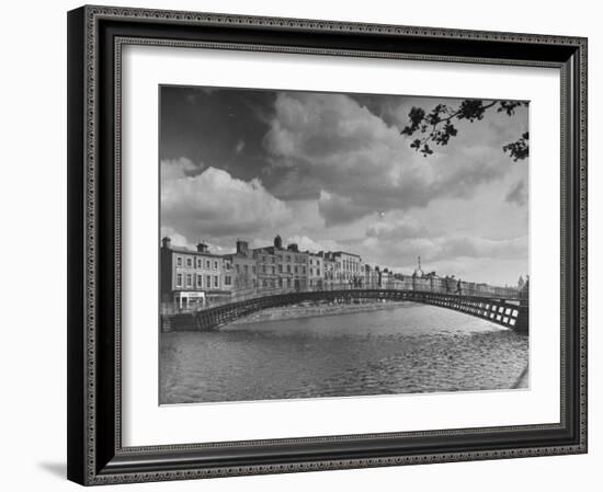 View of the Liffey River and the Metal Bridge in Dublin-Hans Wild-Framed Photographic Print