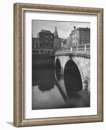 View of the Liffey River and the Metal Bridge in Dublin-Hans Wild-Framed Photographic Print