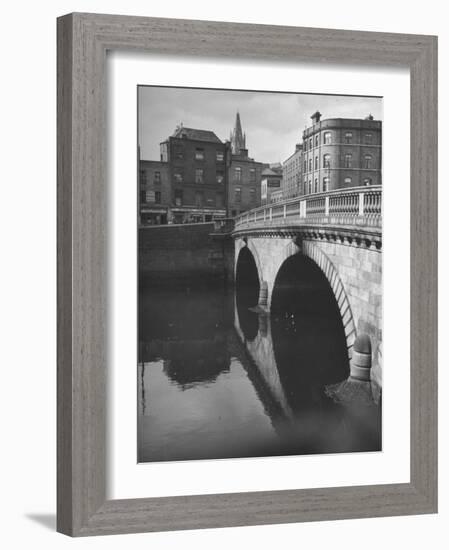 View of the Liffey River and the Metal Bridge in Dublin-Hans Wild-Framed Photographic Print