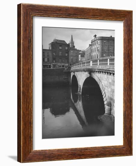 View of the Liffey River and the Metal Bridge in Dublin-Hans Wild-Framed Photographic Print