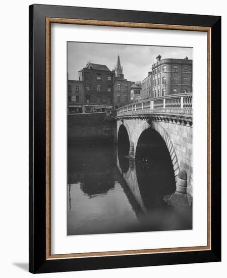 View of the Liffey River and the Metal Bridge in Dublin-Hans Wild-Framed Photographic Print