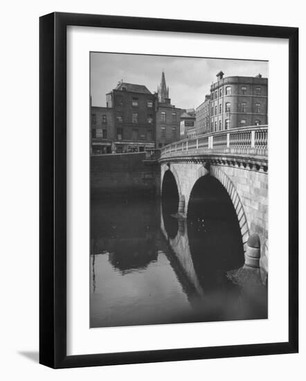 View of the Liffey River and the Metal Bridge in Dublin-Hans Wild-Framed Photographic Print