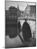 View of the Liffey River and the Metal Bridge in Dublin-Hans Wild-Mounted Photographic Print