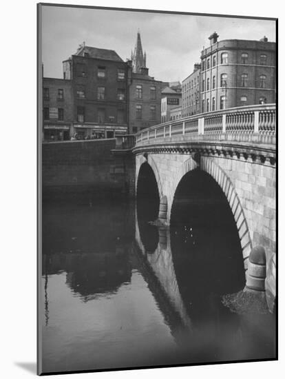 View of the Liffey River and the Metal Bridge in Dublin-Hans Wild-Mounted Photographic Print