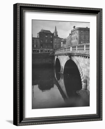 View of the Liffey River and the Metal Bridge in Dublin-Hans Wild-Framed Photographic Print