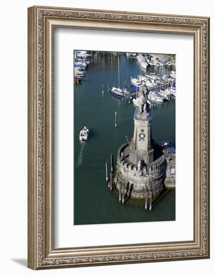 View of the Lighthouse, Lion in the Port Entrance, Germany-Ernst Wrba-Framed Photographic Print