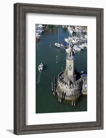 View of the Lighthouse, Lion in the Port Entrance, Germany-Ernst Wrba-Framed Photographic Print