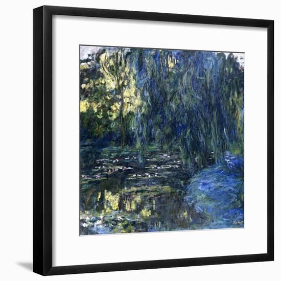 View of the Lilypond with Willow, C.1917-1919-Claude Monet-Framed Giclee Print