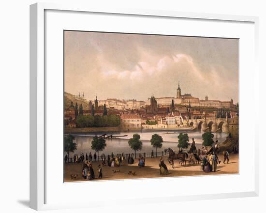 View of the Little Quarter and Prague Castle Hradcany, C.1845-Francois Joseph Sandmann-Framed Giclee Print