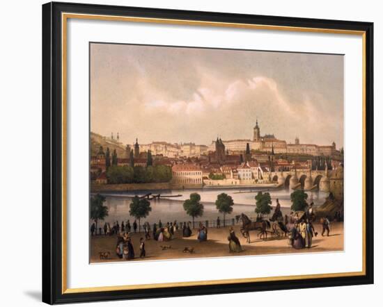 View of the Little Quarter and Prague Castle Hradcany, C.1845-Francois Joseph Sandmann-Framed Giclee Print