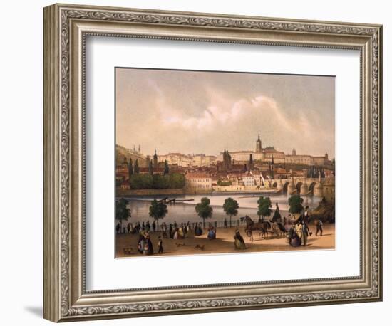 View of the Little Quarter and Prague Castle Hradcany, C.1845-Francois Joseph Sandmann-Framed Giclee Print