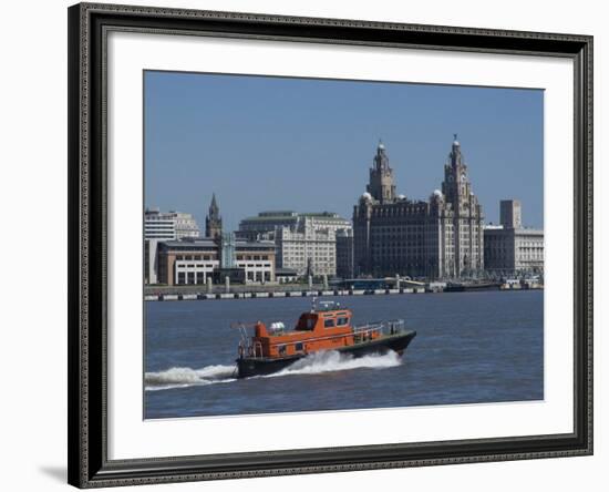 View of the Liverpool Skyline and the Liver Building, Taken from the Mersey Ferry-Ethel Davies-Framed Photographic Print