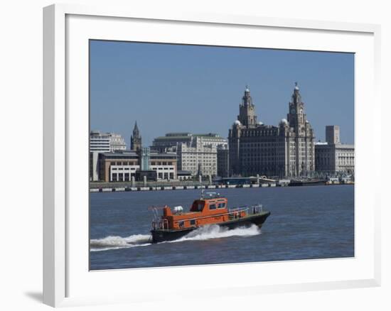 View of the Liverpool Skyline and the Liver Building, Taken from the Mersey Ferry-Ethel Davies-Framed Photographic Print