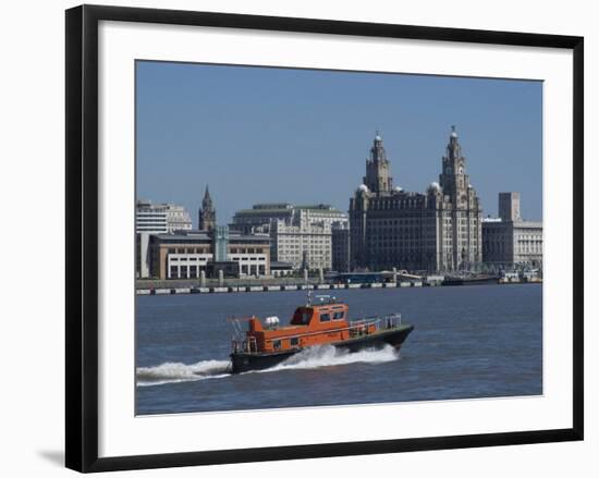 View of the Liverpool Skyline and the Liver Building, Taken from the Mersey Ferry-Ethel Davies-Framed Photographic Print