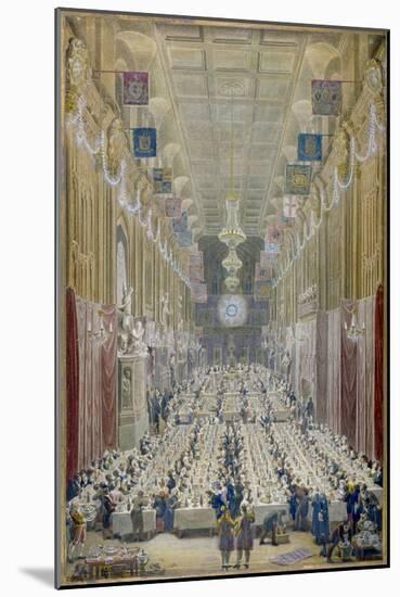 View of the Lord Mayor's Dinner at the Guildhall, City of London, 1828-George Scharf-Mounted Giclee Print