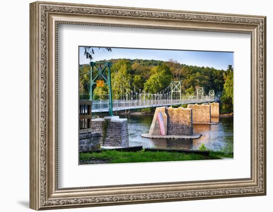 View of the Lumberville-Raven Rock Bridge, Pennsylvania-George Oze-Framed Photographic Print