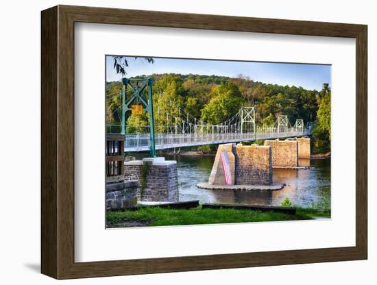 View of the Lumberville-Raven Rock Bridge, Pennsylvania-George Oze-Framed Photographic Print