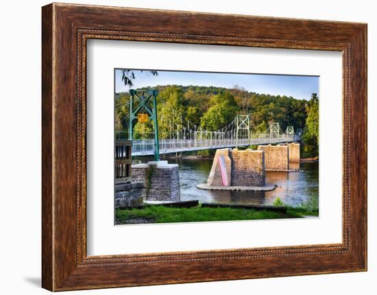 View of the Lumberville-Raven Rock Bridge, Pennsylvania-George Oze-Framed Photographic Print