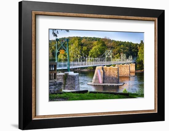 View of the Lumberville-Raven Rock Bridge, Pennsylvania-George Oze-Framed Photographic Print