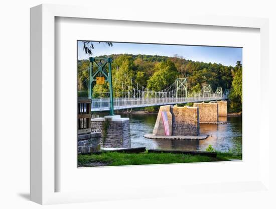 View of the Lumberville-Raven Rock Bridge, Pennsylvania-George Oze-Framed Photographic Print