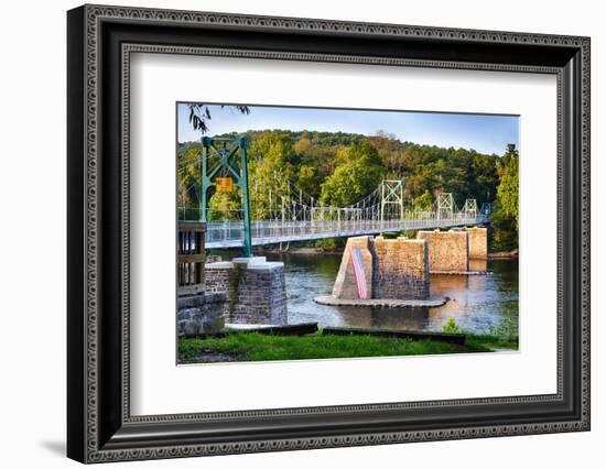 View of the Lumberville-Raven Rock Bridge, Pennsylvania-George Oze-Framed Photographic Print