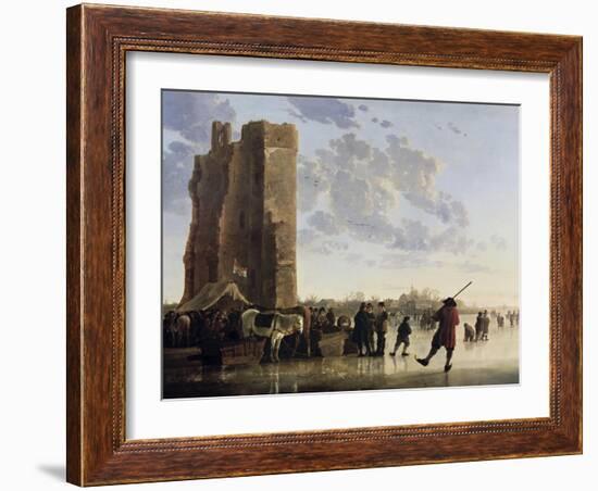 View of the Maas in Winter-Aelbert Cuyp-Framed Giclee Print