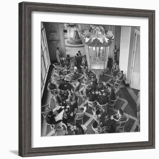 View of the Main Dining Room in the Hotel Quitandinha in Brazil-Frank Scherschel-Framed Photographic Print