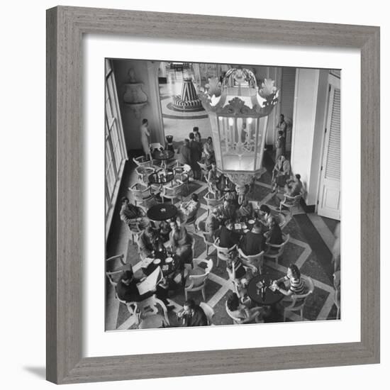 View of the Main Dining Room in the Hotel Quitandinha in Brazil-Frank Scherschel-Framed Photographic Print