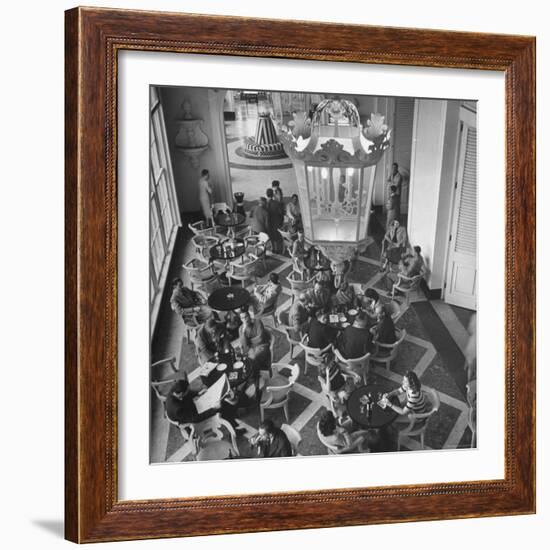 View of the Main Dining Room in the Hotel Quitandinha in Brazil-Frank Scherschel-Framed Photographic Print