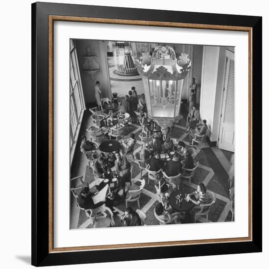 View of the Main Dining Room in the Hotel Quitandinha in Brazil-Frank Scherschel-Framed Photographic Print