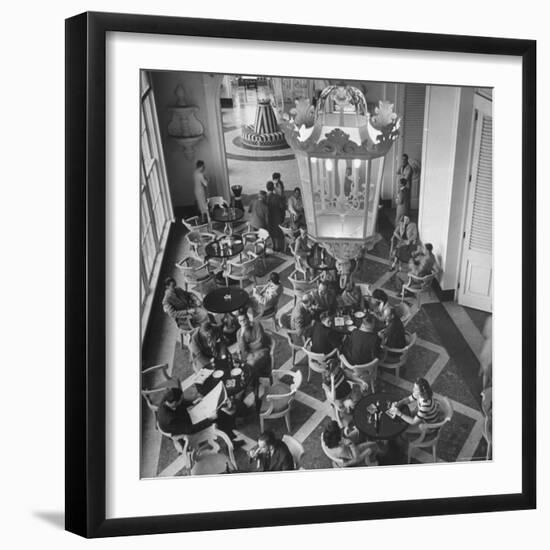 View of the Main Dining Room in the Hotel Quitandinha in Brazil-Frank Scherschel-Framed Photographic Print