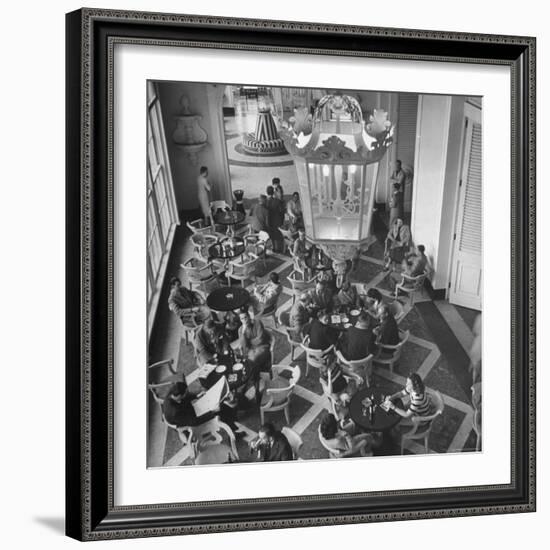 View of the Main Dining Room in the Hotel Quitandinha in Brazil-Frank Scherschel-Framed Photographic Print