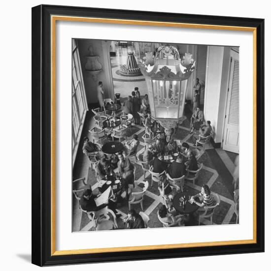 View of the Main Dining Room in the Hotel Quitandinha in Brazil-Frank Scherschel-Framed Photographic Print