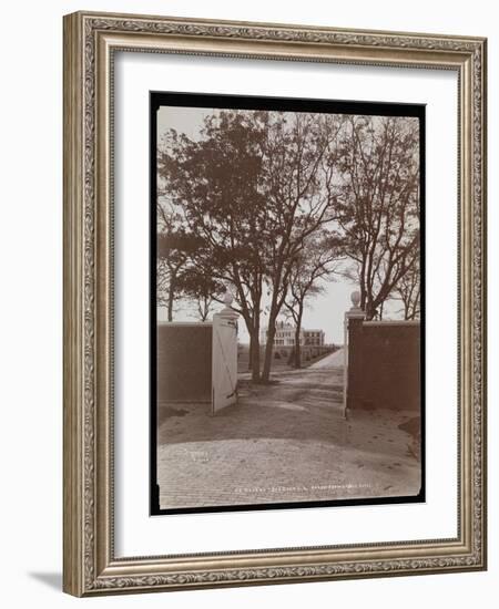 View of the Main House from the Stable Gates, on F.G. Bourne's Estate at Oa-Byron Company-Framed Giclee Print