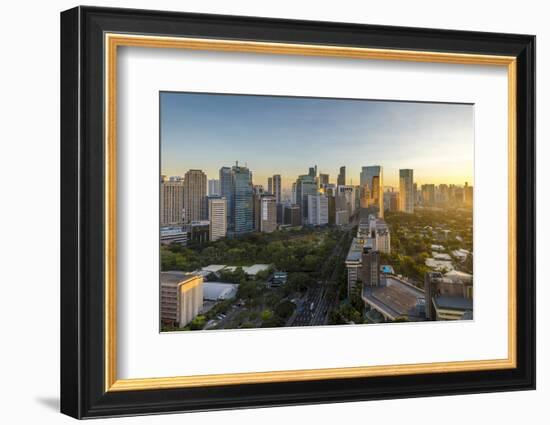 View of the Makati District in Manila at Sunrise, Philippines, Southeast Asia, Asia-Andrew Sproule-Framed Photographic Print