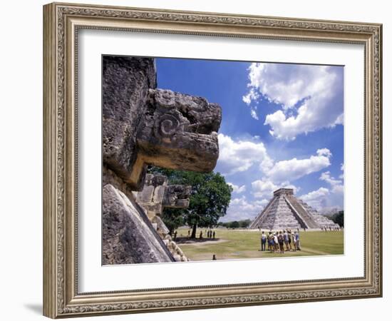 View of the Mayan site of Chichen Itza, Yucatan, Mexico-Greg Johnston-Framed Photographic Print