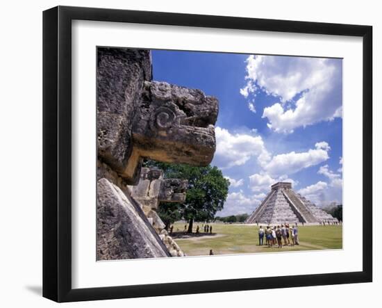 View of the Mayan site of Chichen Itza, Yucatan, Mexico-Greg Johnston-Framed Photographic Print