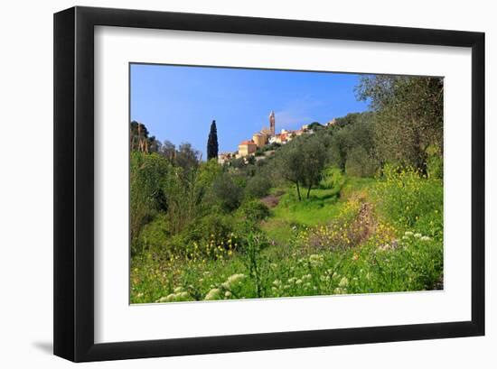 View of the Medieval Old Town of Cervo, Province of Imperia, Liguria, Italy-null-Framed Art Print