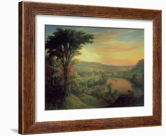 View of the Mohawk Near Little Falls, 1854-Mannevillette Elihu Dearing Brown-Framed Giclee Print