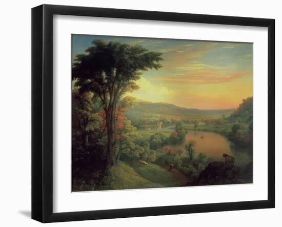 View of the Mohawk Near Little Falls, 1854-Mannevillette Elihu Dearing Brown-Framed Giclee Print