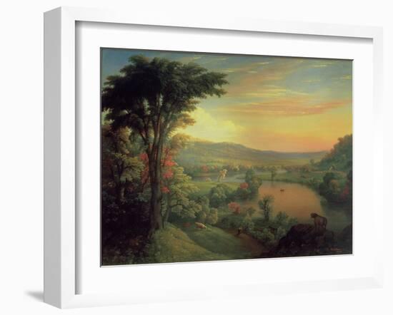 View of the Mohawk Near Little Falls, 1854-Mannevillette Elihu Dearing Brown-Framed Giclee Print