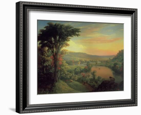 View of the Mohawk Near Little Falls, 1854-Mannevillette Elihu Dearing Brown-Framed Giclee Print