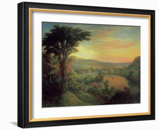 View of the Mohawk Near Little Falls, 1854-Mannevillette Elihu Dearing Brown-Framed Giclee Print