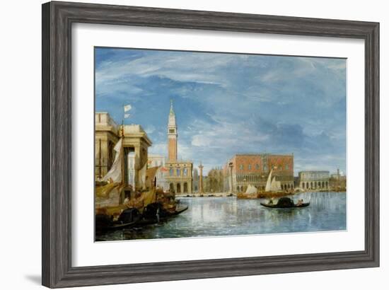 View of the Molo and the Palazzo Ducale in Venice-James Holland-Framed Giclee Print