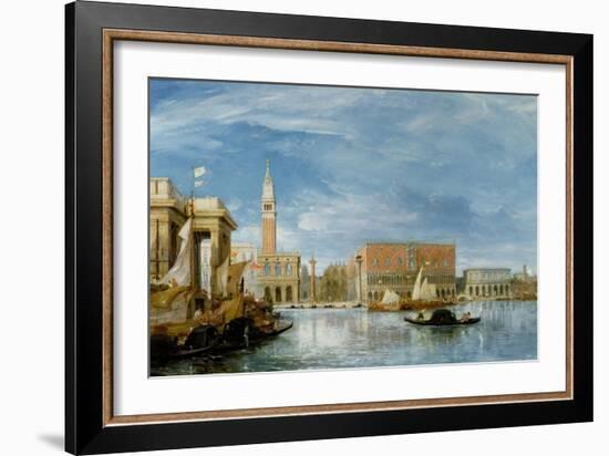 View of the Molo and the Palazzo Ducale in Venice-James Holland-Framed Giclee Print