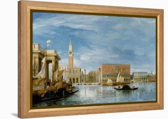 View of the Molo and the Palazzo Ducale in Venice-James Holland-Framed Premier Image Canvas