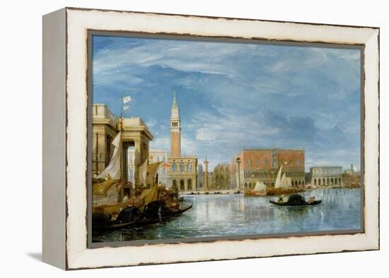 View of the Molo and the Palazzo Ducale in Venice-James Holland-Framed Premier Image Canvas