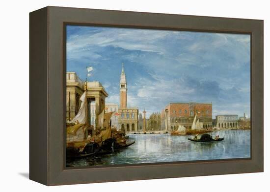 View of the Molo and the Palazzo Ducale in Venice-James Holland-Framed Premier Image Canvas